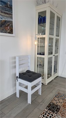 Кухонный стул Кантри New Victoria с подушкой рогожка серая 5500-3 - фото 24083