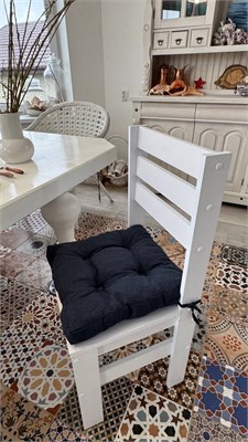 Кухонный стул Кантри New Victoria с подушкой рогожка индиго 5500-1 - фото 24143