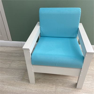 Кресло Каттегат New Victoria, каркас белый, велюр бирюзовый 30011-1 - фото 24466