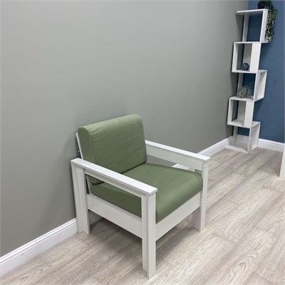 Кресло Каттегат New Victoria, каркас белый, велюр фисташковый 30011-8 - фото 24519