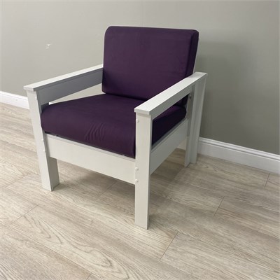 Кресло Каттегат New Victoria, каркас белый, велюр фиолетовый 30011-7 - фото 24527