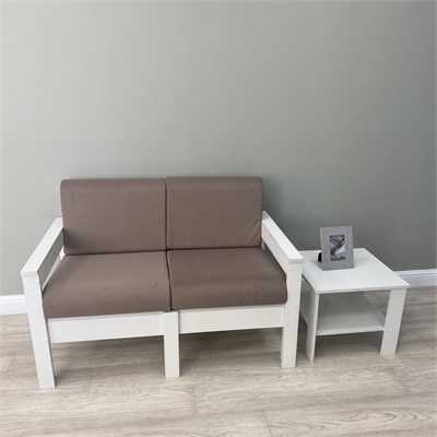 Диван Каттегат New Victoria двухместный, каркас черный, велюр темно-бежевый 33022-6 - фото 24661