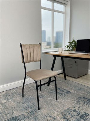 Стул офисный "Камелот Лайт" с мягкой спинкой разборный New Victoria, велюр бежевый 7700-2 - фото 25661