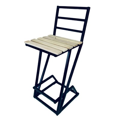 Барный стул Лофт Nova c деревянным сиденьем, каркас черный (высота сиденья 87 см) 2092-2 - фото 25723