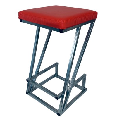 Барный стул без спинки Лофт Nova с мягким сиденьем, (высота сиденья 65 см), кожа красная, каркас черный 2041-2 - фото 25764