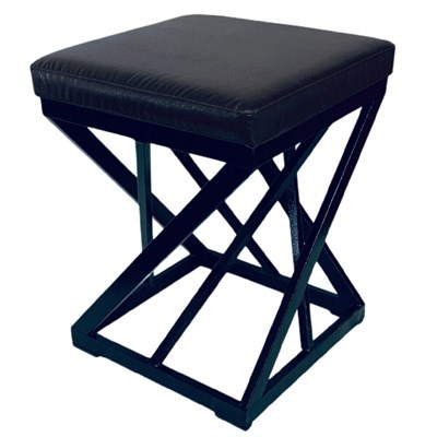 Табурет Лофт Crown с мягким сиденьем, кожа шоколадная, каркас серый металлик 2045-4 - фото 25800