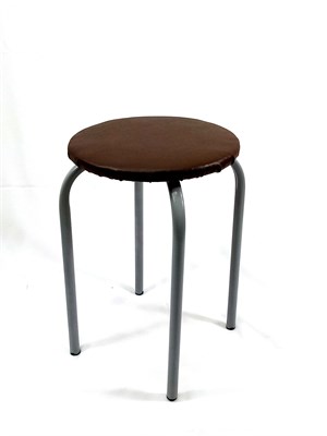 Табурет Булат, 4 шт., кожа шоколадная, ножки титан 847370106 - фото 26322