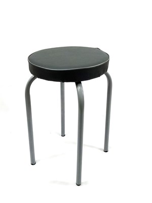 Табурет Булат Мягкий, 4 шт, кожа черная, ножки титан. 847370946 - фото 26371