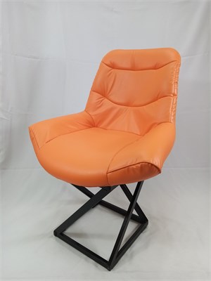 Кресло Лофт Grand, кожа оранжевая, каркас черный 884524064 - фото 26415