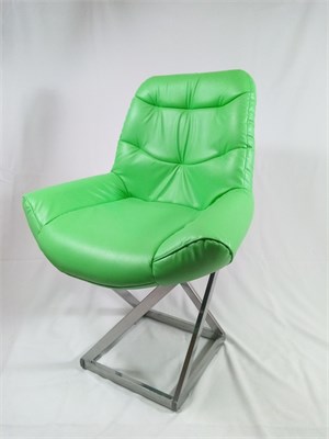 Кресло Лофт Grand, кожа зеленая, каркас серый металлик 884524194 - фото 26430