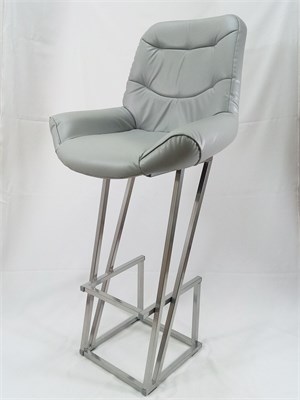 Кресло барное Nova Grand, кожа серая, каркас серый металлик 884528226 - фото 26520