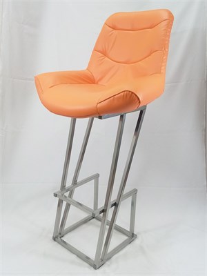 Кресло барное Nova Grand, кожа оранжевая, каркас серый металлик 884527572 - фото 26569