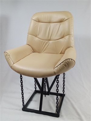 Кресло на цепях Лофт Grand, кожа бежевая, каркас черный (высота сиденья 48 см) 884523936 - фото 26635