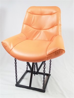 Кресло на цепях Лофт Grand, кожа оранжевая каркас черный 884525136 - фото 26716