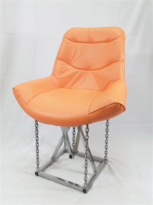 Кресло на цепях Лофт Grand, кожа оранжевая каркас серый металлик 884524913 - фото 26731