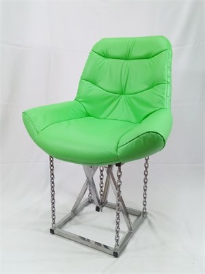 Кресло на цепях Лофт Grand, кожа зеленая, каркас серый металлик 884524241 - фото 26759