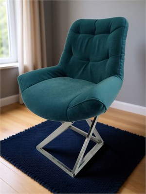 Стул Лофт Grand Антикоготь флок голубая ель, каркас серый металлик (высота сиденья 48 см) 1075390938 - фото 26875