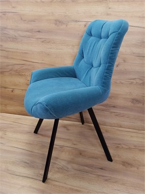 Стул Graff, каркас черный, флок голубая ель 1542730283 - фото 26946