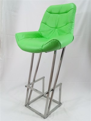 Кресло барное Nova Grand, кожа зеленая, каркас серый металлик (высота сиденья 87 см) 22118-6 - фото 27298