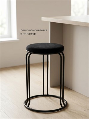 Табуреты кухонные "Калипсо" New Victoria, 4 шт, велюр черный, каркас черный 4896-3 - фото 27816