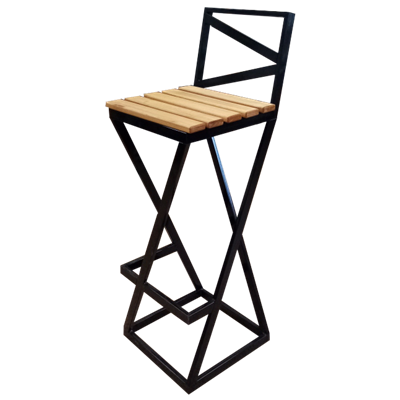 Барный стул Лофт с деревянным сиденьем - фото 4979