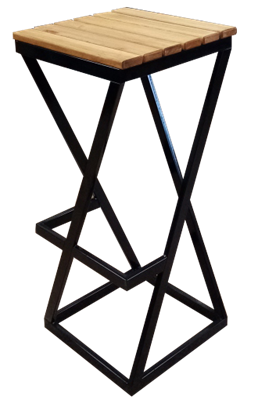 Барный табурет Лофт с деревянным сиденьем (высота сиденья 85 см) - фото 4999