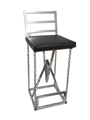 Барный стул на цепях Лофт с мягким сиденьем (высота сиденья 85 см) - фото 5259
