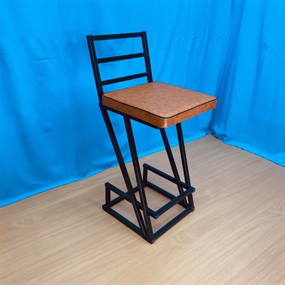 Уличный полубарный стул Лофт Nova с деревянным сиденьем (высота 65 см), каркас хром - фото 6116