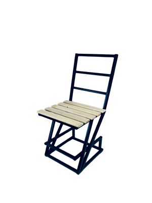 Уличный стул Лофт Nova с деревянным сиденьем, каркас хром - фото 6119