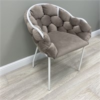 Мягкий стул "Мишлен LS" каркас белый, велюр темно-бежевый 2999-1