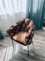 Мягкий стул "Мишлен LS" каркас черный, велюр какао 2992-2