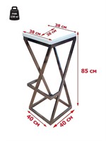 Барный табурет Лофт с мягким сиденьем, ткань серая, каркас черный (высота сиденья 85 см) 4006-29