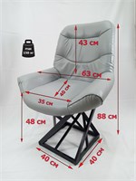 Кресло Лофт Crown Grand, велюр голубой, каркас черный (высота сиденья 48 см) 22116-28