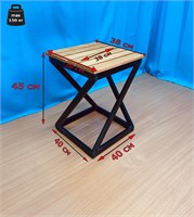 Табурет Лофт с деревянным сиденьем, каркас серый металлик, (высота сиденья 45 см) 4002-1