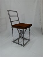 Стул на цепях Лофт с мягким сиденьем, ткань шоколадная, каркас хром 2072-27