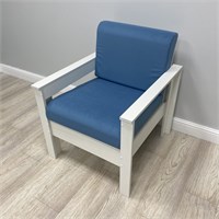 Кресло Каттегат New Victoria, каркас белый, велюр голубой 30011-2