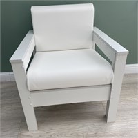 Кресло Каттегат New Victoria, каркас белый, кожа белая 30011-11