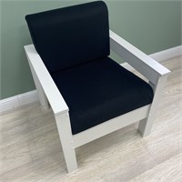 Кресло Каттегат New Victoria, каркас белый, велюр черный 30011-9