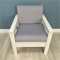 Кресло Каттегат New Victoria, каркас белый, велюр стальной Velutto 49 30011-5