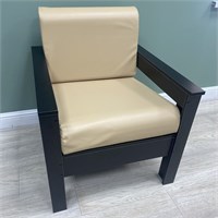 Кресло Каттегат New Victoria, каркас черный, кожа бежевая 30021-10