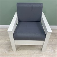Кресло Каттегат New Victoria, каркас белый, велюр графит 30011-3