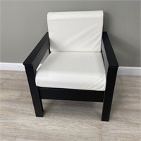 Кресло Каттегат New Victoria, каркас черный, кожа белая 30021-11