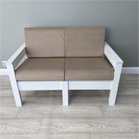 Диван Каттегат New Victoria двухместный, каркас белый, велюр бежевый 33012-0