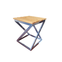 Табурет Лофт с деревянным сиденьем