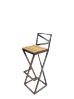 Барный стул Лофт с деревянным сиденьем