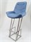Барный стул Лофт Nova Grand, велюр голубой, каркас серый металлик (высота сиденья 87 см) 2118-27 - фото 11335