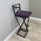 Барный стул Лофт с мягким сиденьем, велюр фиолетовый, каркас черный (высота сиденья 85 см) 4004-31 - фото 14564