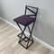 Барный стул Лофт с мягким сиденьем, велюр фиолетовый, каркас черный (высота сиденья 85 см) 4004-31 - фото 14566
