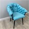Кресло "Мишлен VS", каркас черный, велюр бирюзовый 2895-1 - фото 20984