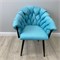 Кресло "Мишлен VS", каркас черный, велюр бирюзовый 2895-1 - фото 20986